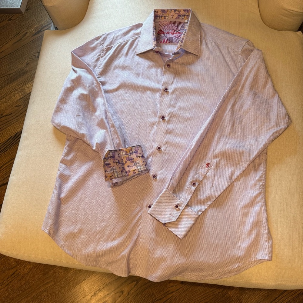 Robert Graham Lavender Dress Shirt with Artistic Cuffs